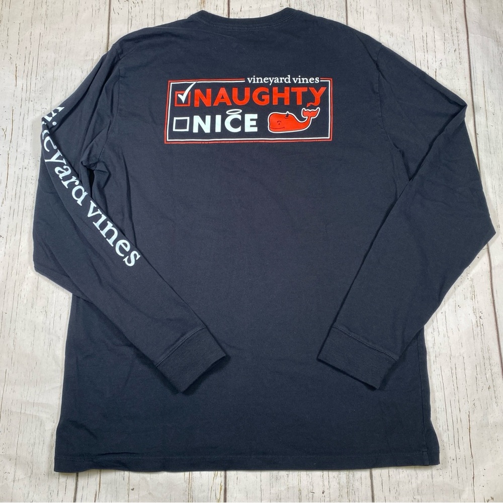 Vineyard Vines Naughty or Nice List Christmas Long Sleeve Pocket T Shirt
